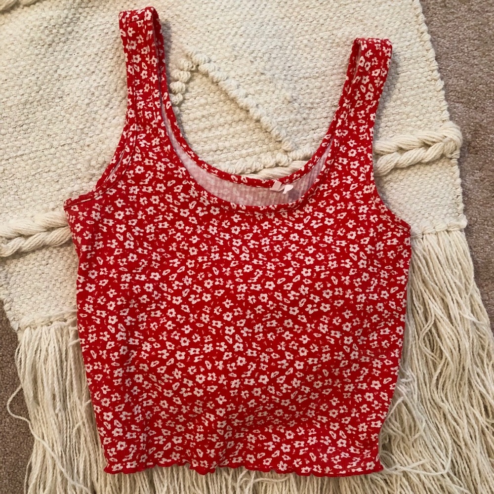 Pacsun red floral tank